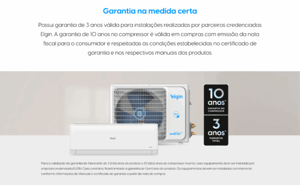 Ar-Condicionado Split Inverter II High Wall Só Frio - Elgin Eco com Wi-Fi Integrado - 9000 BTUs - 45HJFI09C2WB/45HJFE09C2CB - 220V - Image 3